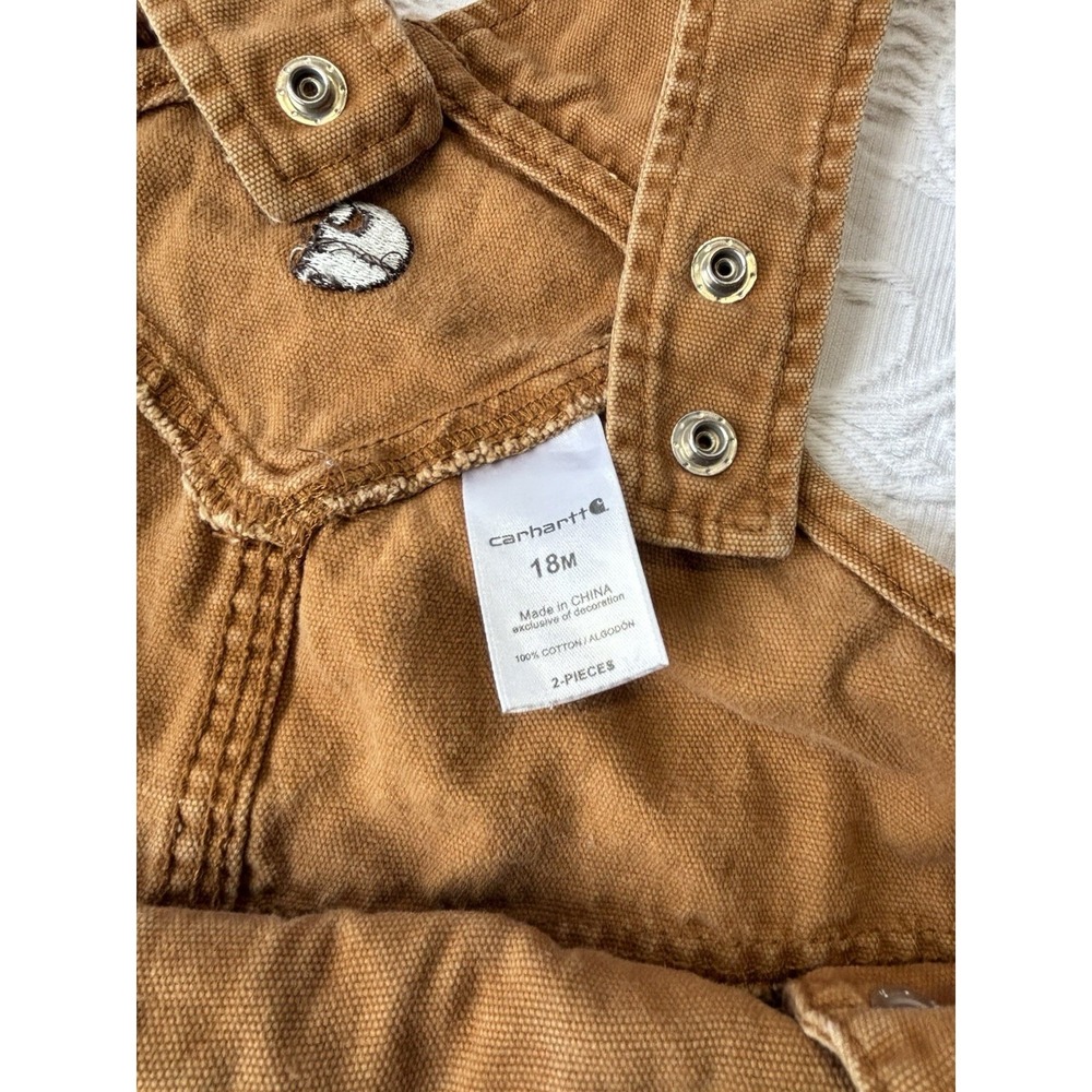 Carhartt Brown Baby Toddler Overalls Size 18M Unisex - Picture 3 of 6